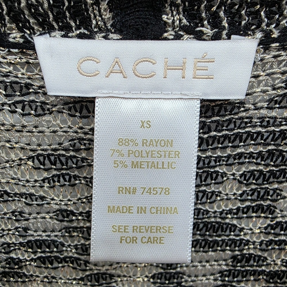 Cache Metallic Animal Print Cardigan Womens XS Dressy Open Front Evening Layer - Picture 5 of 13
